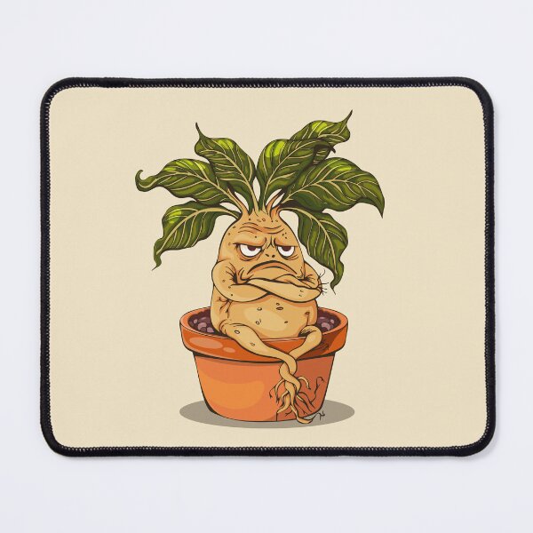 Item preview, Grumpy Mandrake Root Creature Sitting in a Pot designed and sold by Mariia Berezhna.