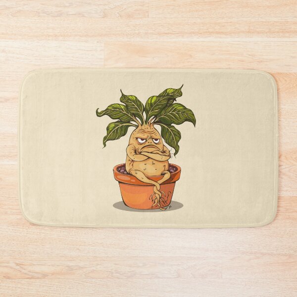 Item preview, Grumpy Mandrake Root Creature Sitting in a Pot designed and sold by Mariia Berezhna.