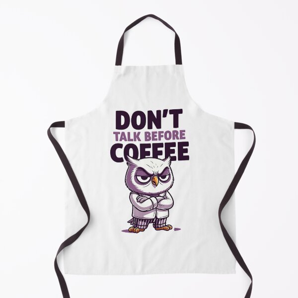 Item preview, Don't Talk Before Coffee Owl – Grumpy Morning Coffee Humor designed and sold by Taans-Creation.