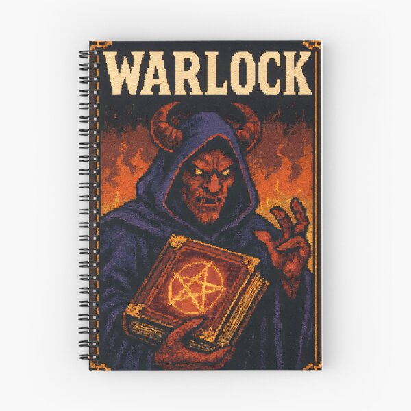 Item preview, Warlock Pixel Hero - Demonic Realm | Hellforged Grimoire designed and sold by Artsy-With.