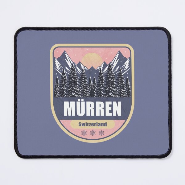 Item preview, Mürren Switzerland – Snowy Mountain Winter Badge designed and sold by CynthiaGraphics.