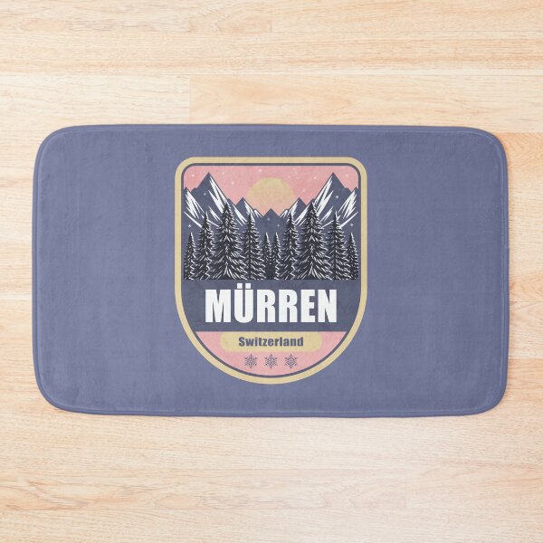 Item preview, Mürren Switzerland – Snowy Mountain Winter Badge designed and sold by CynthiaGraphics.