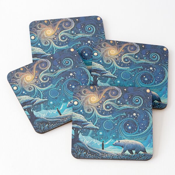 Item preview, Cosmic Bear Spirit Animal – Mystical Northern Lights Wilderness Art designed and sold by Alaska Magick.