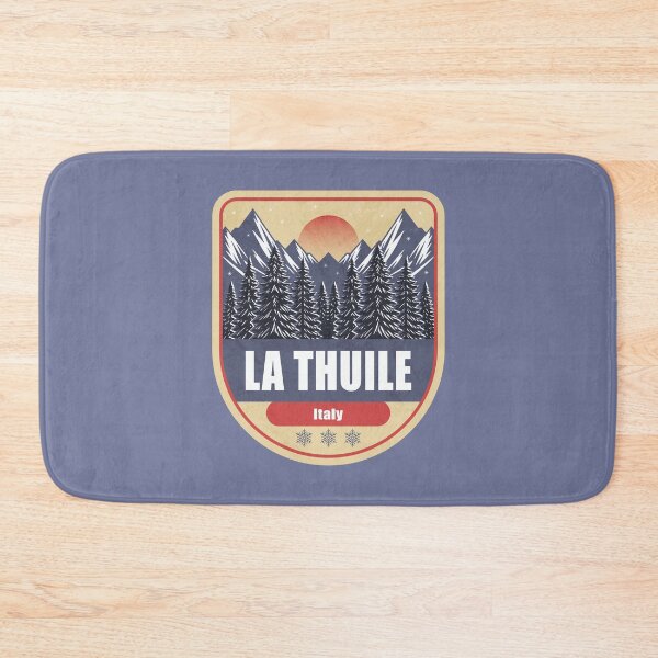 Item preview, La Thuile Italy – Snowy Mountain Winter Badge designed and sold by CynthiaGraphics.