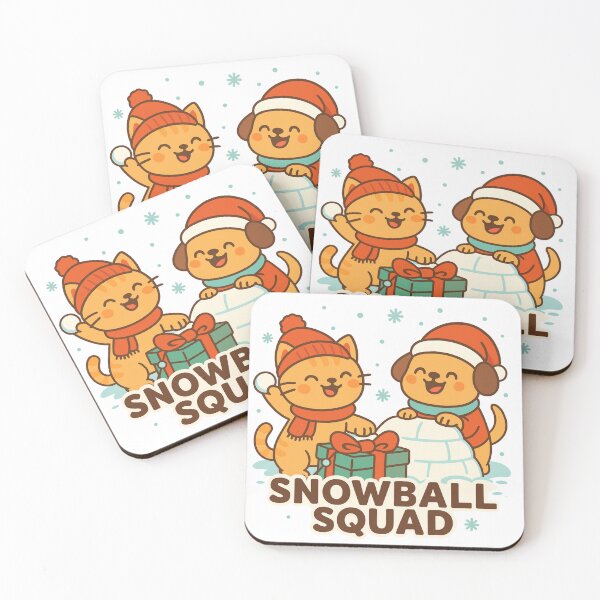Item preview, Snowball Squad – Cute Christmas Cat and Dog Snowball Fight Cartoon Design designed and sold by StyleLap.