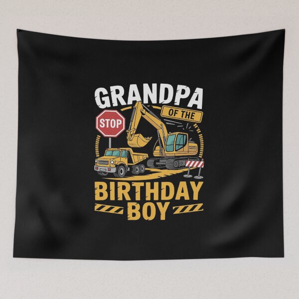Item preview, Grandpa of the Birthday Boy Construction Worker Bday Party  designed and sold by MicanCuteStore.