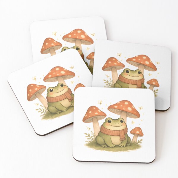 Item preview, Cozy Cottagecore Frog in Mushroom Garden designed and sold by SignumShop.