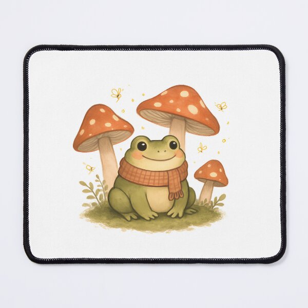 Item preview, Cozy Cottagecore Frog in Mushroom Garden designed and sold by SignumShop.