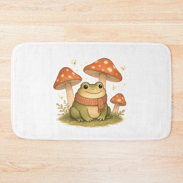 Item preview, Cozy Cottagecore Frog in Mushroom Garden designed and sold by SignumShop.