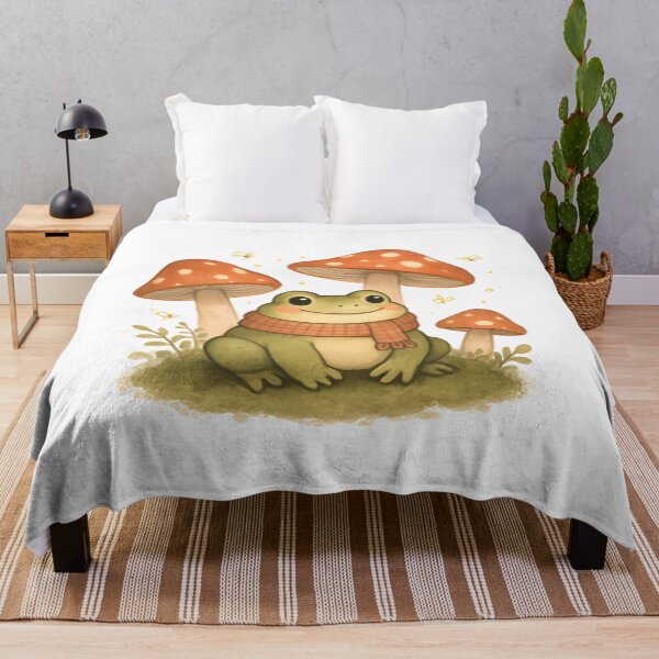 Item preview, Cozy Cottagecore Frog in Mushroom Garden designed and sold by SignumShop.