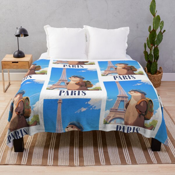 Item preview, Cute Otter In The Eiffel Tower Paris Retro-modern Version designed and sold by Aguilar Trips.