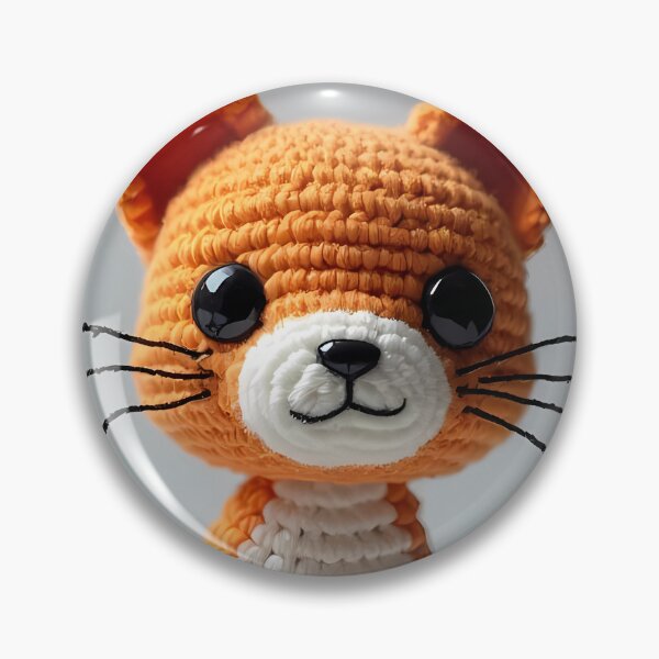 Item preview, Crocheted orange cat with big eyes designed and sold by Mianku | Für das Leben.