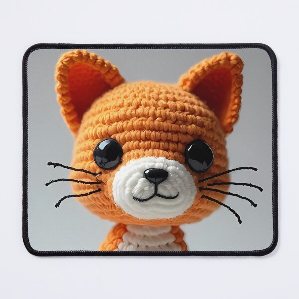 Item preview, Crocheted orange cat with big eyes designed and sold by Mianku | Für das Leben.