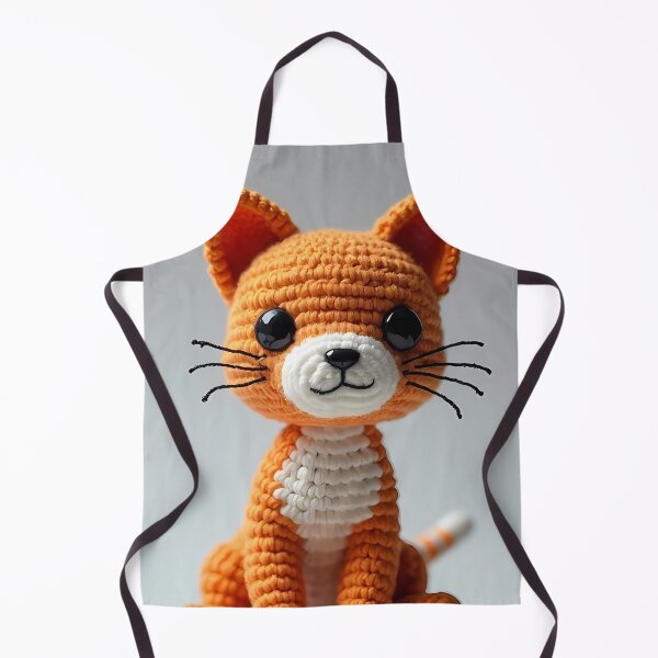 Item preview, Crocheted orange cat with big eyes designed and sold by Mianku | Für das Leben.