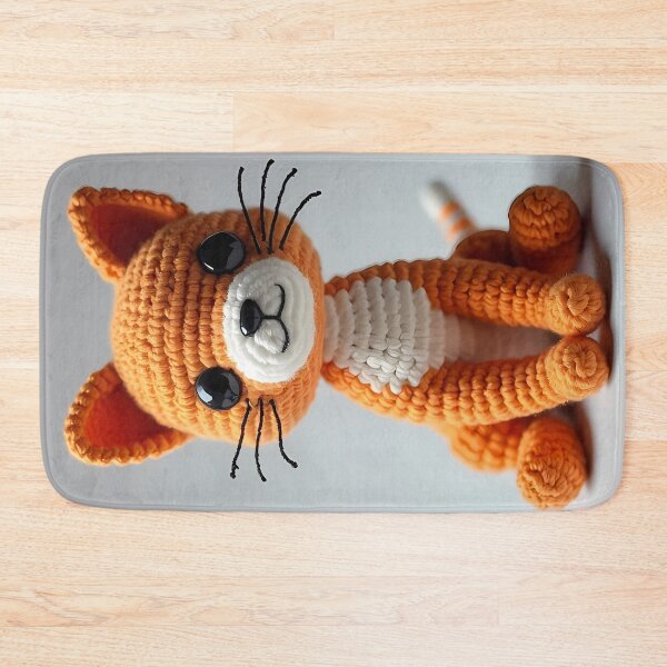 Item preview, Crocheted orange cat with big eyes designed and sold by Mianku | Für das Leben.