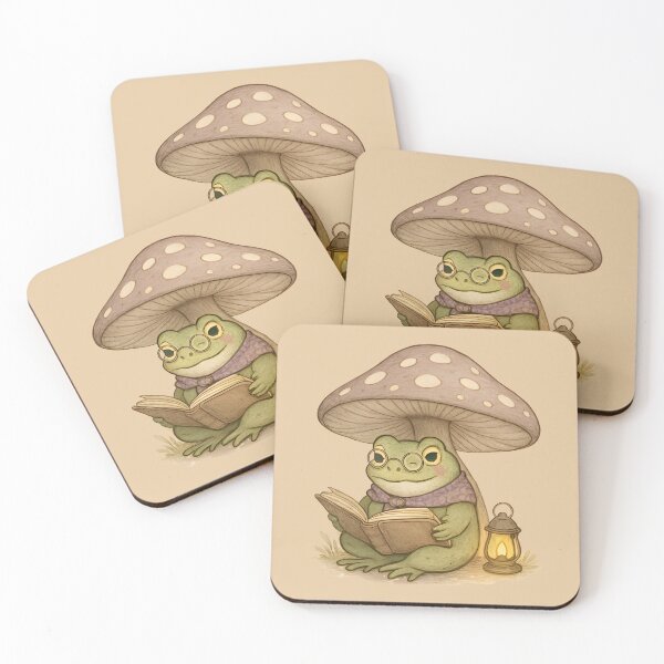 Item preview, Cottagecore Frog Reading Book designed and sold by SignumShop.