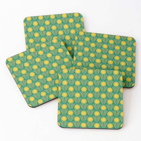 Item preview, Retro Mid Century Yellow & Green Danish Mod Floral designed and sold by RetroMaggie.