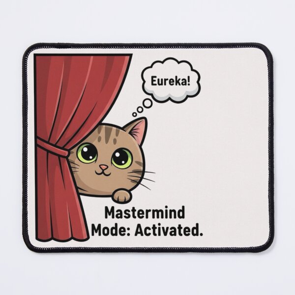 Item preview, Sneaky Curtain Cat Meme – Eureka Mastermind Moment designed and sold by Whisky1111.