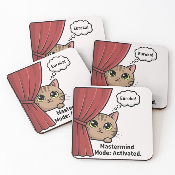 Item preview, Sneaky Curtain Cat Meme – Eureka Mastermind Moment designed and sold by Whisky1111.