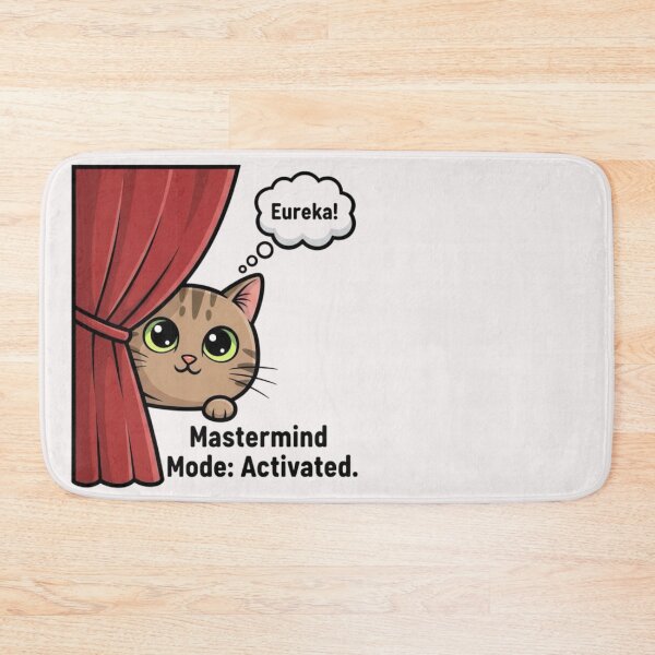 Item preview, Sneaky Curtain Cat Meme – Eureka Mastermind Moment designed and sold by Whisky1111.