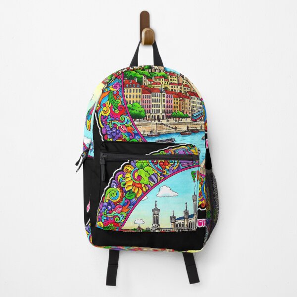 Item preview, Lyon France – Découvrez Lyon • Discover Lyon (Colorful Cityscape Art) designed and sold by FrancophileFun.