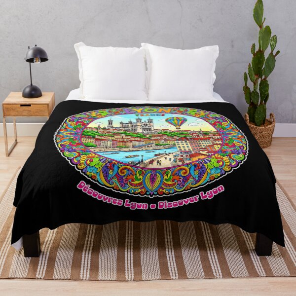 Item preview, Lyon France – Découvrez Lyon • Discover Lyon (Colorful Cityscape Art) designed and sold by FrancophileFun.