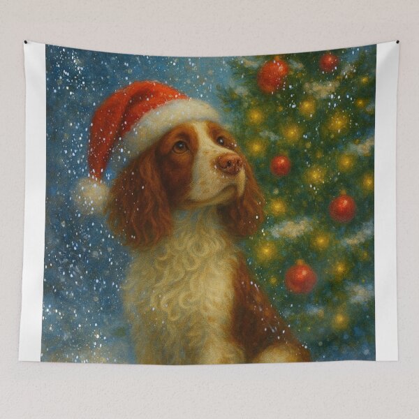 Item preview, Welsh Springer Spaniel Merry Christmas designed and sold by Karen Harding Art and Illustration .