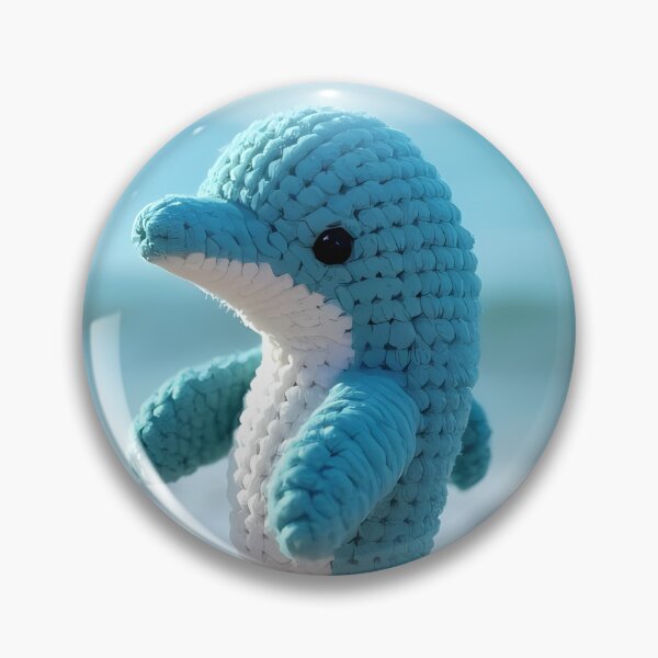 Item preview, Crocheted dolphin on the beach, light blue colors designed and sold by Mianku | Für das Leben.