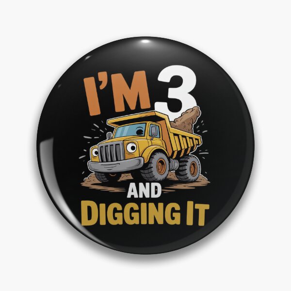 Item preview, Im 3 and Digging It 3rd Construction Birthday Excavator Boys  designed and sold by MathisBellanger.