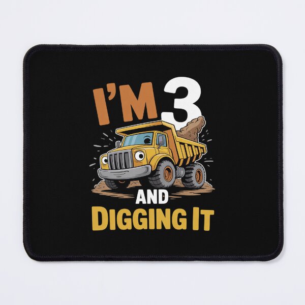 Item preview, Im 3 and Digging It 3rd Construction Birthday Excavator Boys  designed and sold by MathisBellanger.