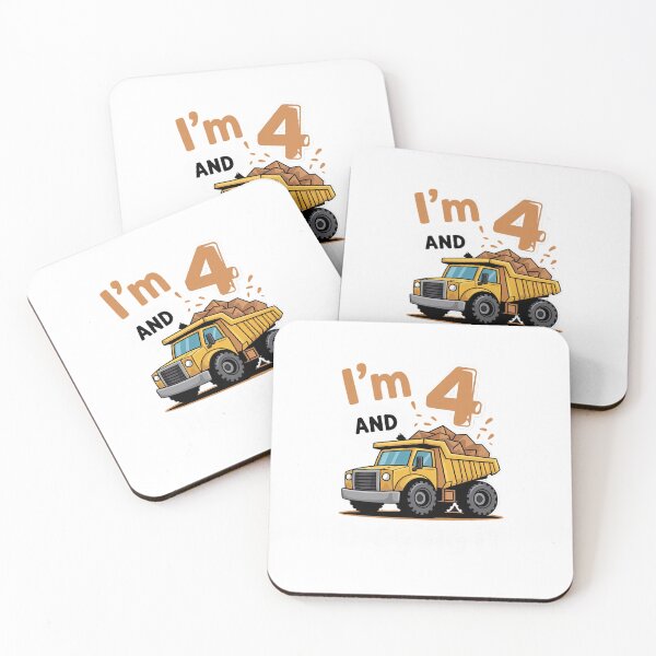Item preview, Im 4 and Digging It 4th Construction Birthday Excavator Boys  designed and sold by MicanCuteStore.