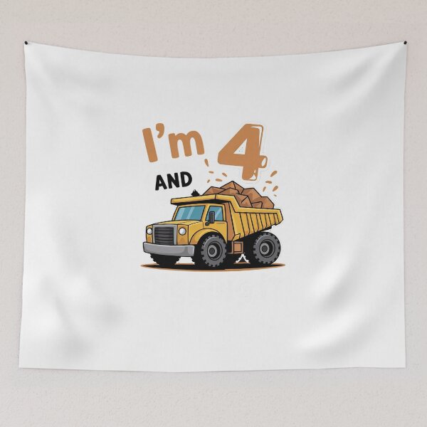 Item preview, Im 4 and Digging It 4th Construction Birthday Excavator Boys  designed and sold by MicanCuteStore.