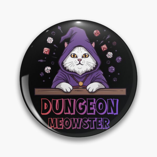 Item preview,  Dungeon Meowster, DND, Funny Cat Design, D20 designed and sold by Sun Sand & Sea Art.