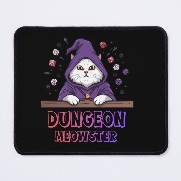 Item preview, Dungeon Meowster, DND, Funny Cat Design, D20 designed and sold by Sun Sand & Sea Art.