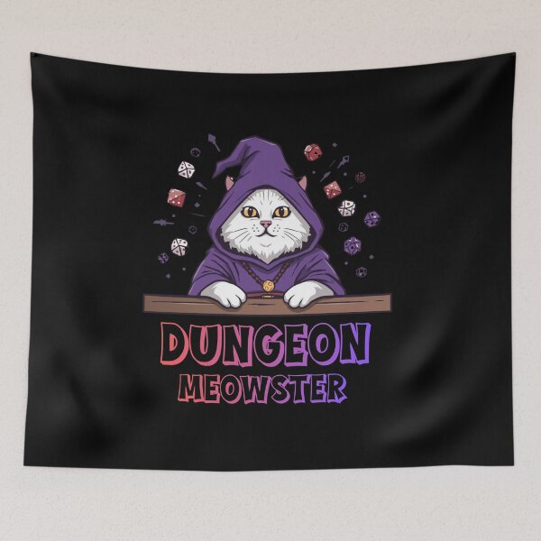 Item preview,  Dungeon Meowster, DND, Funny Cat Design, D20 designed and sold by Sun Sand & Sea Art.