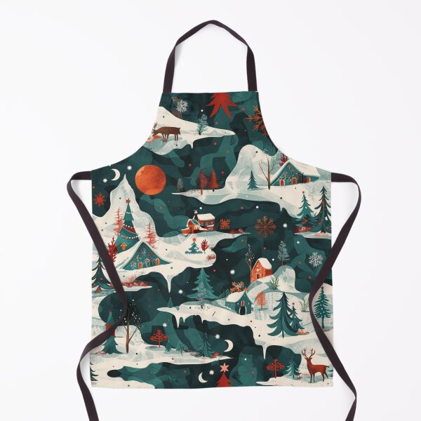 Item preview, Winter Wonderland Nordic Landscape Pattern – Cozy Christmas Village & Forest Scene designed and sold by MiraLumeStudio.