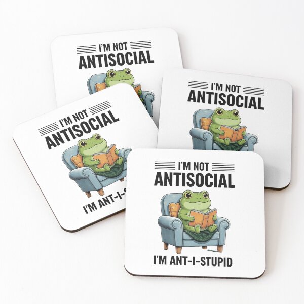 Item preview, I'm Not Antisocial I'm Anti-I-Stupid — Cute Frog Reading Book Graphic designed and sold by Colorful-Garden.