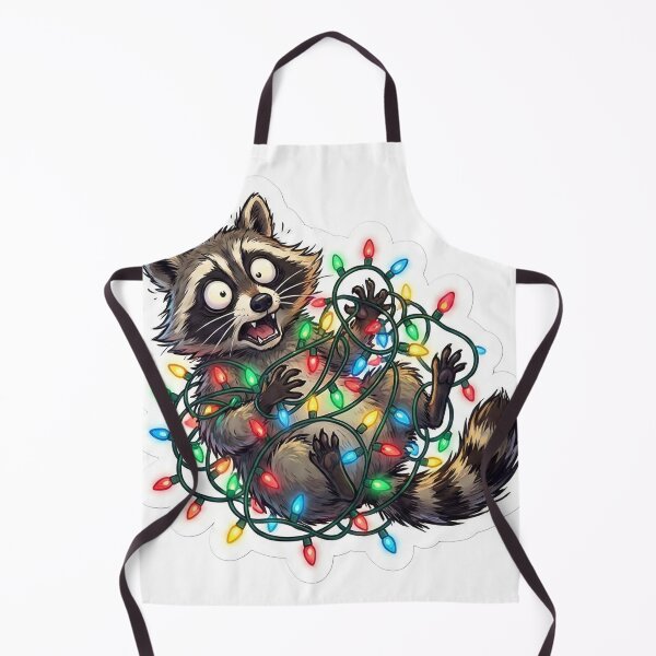 Item preview, Feral Christmas Raccoon in Tangled Lights Meme designed and sold by StickyGuys.