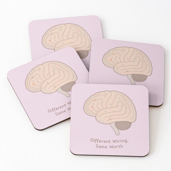 Item preview, “Different Wiring, Same Worth” – Pastel Brain Neurodiversity Positive Affirmation Design designed and sold by PureBrain.