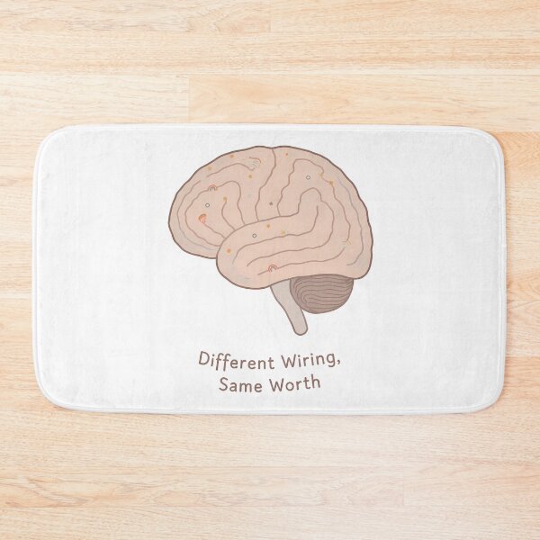 Item preview, “Different Wiring, Same Worth” – Pastel Brain Neurodiversity Positive Affirmation Design designed and sold by PureBrain.
