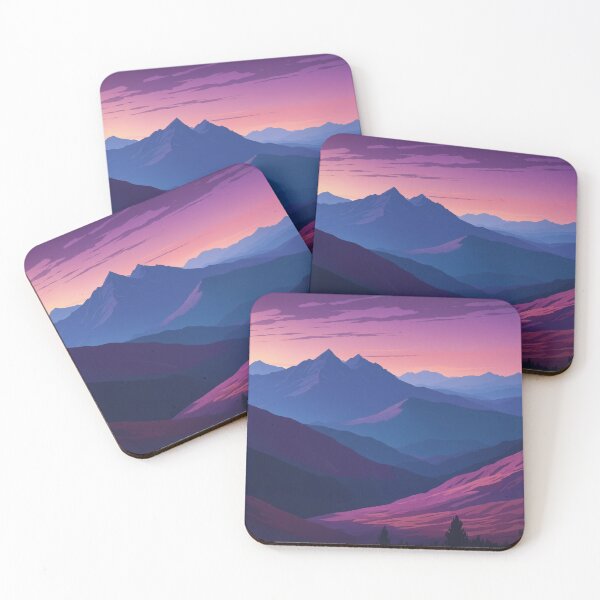 Item preview, Electric Pink and Blue Layered Mountainscape designed and sold by REPTISLAV.