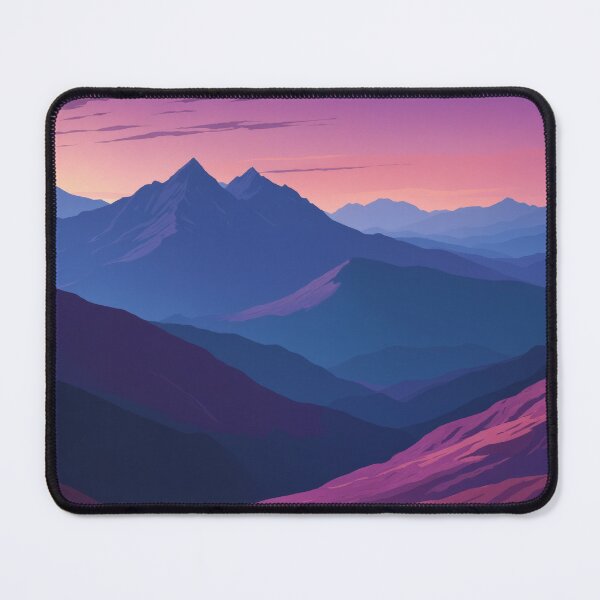 Item preview, Electric Pink and Blue Layered Mountainscape designed and sold by REPTISLAV.