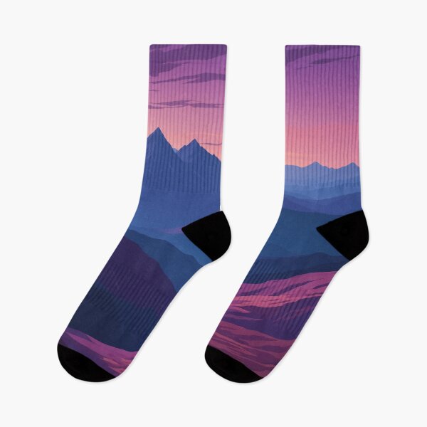 Item preview, Electric Pink and Blue Layered Mountainscape designed and sold by REPTISLAV.