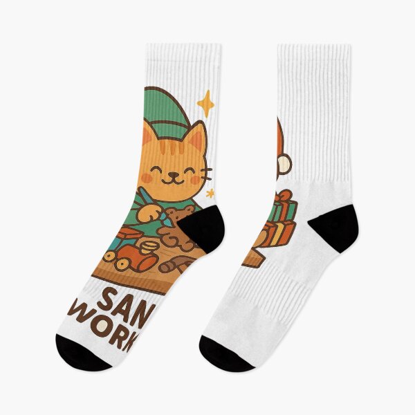 Item preview, Santa’s Workshop – Cute Christmas Cat and Dog Toy Making Cartoon Design designed and sold by StyleLap.