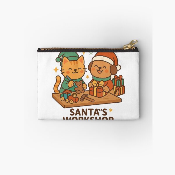 Item preview, Santa’s Workshop – Cute Christmas Cat and Dog Toy Making Cartoon Design designed and sold by StyleLap.