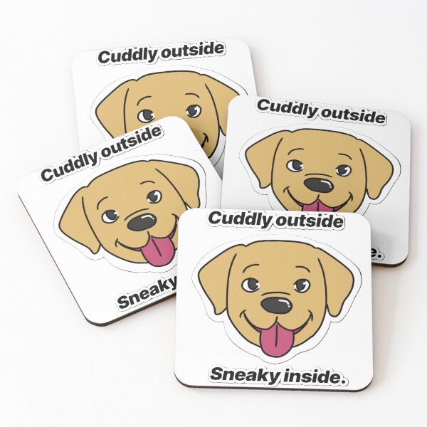 Item preview, Funny Labrador - "Cuddly outside, sneaky inside" - Funny cartoon dog design designed and sold by Crack-in-Colors.