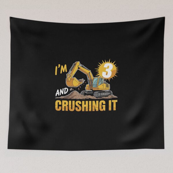 Item preview, Kids 3rd Construction Birthday Party I'm 3 Crushing It Boys  designed and sold by MicanCuteStore.