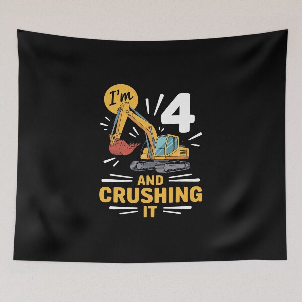 Item preview, Kids 4th Construction Birthday Party I'm 4 Crane Digger Boys  designed and sold by MicanCuteStore.