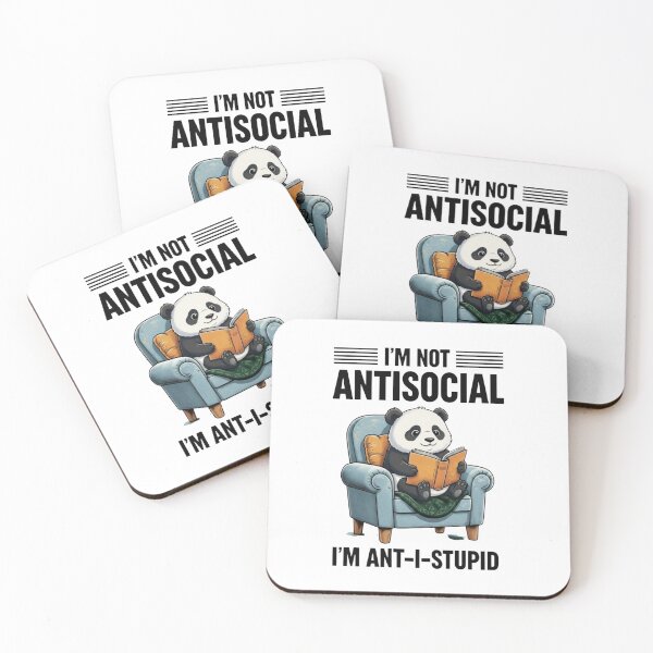 Item preview, I'm Not Antisocial I'm Anti-I-Stupid — Cozy Panda Reading Book Graphic designed and sold by Colorful-Garden.