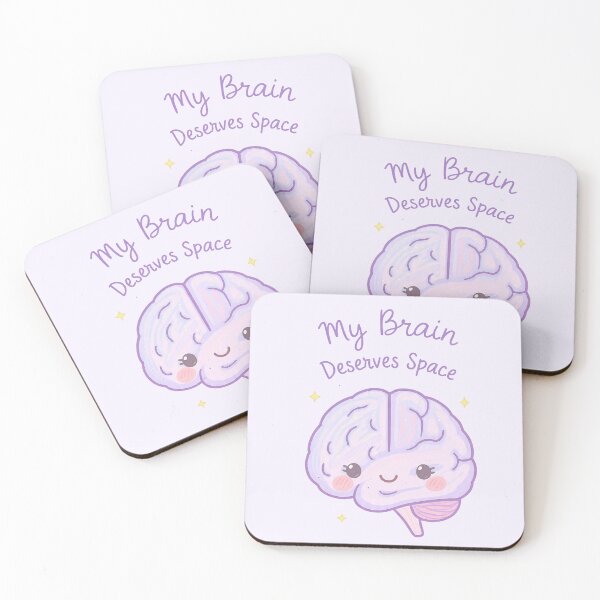 Item preview, “My Brain Deserves Space” Kawaii Pastel Brain – Neurodiversity-Inclusive Mental Health & Self-Care Design designed and sold by PureBrain.
